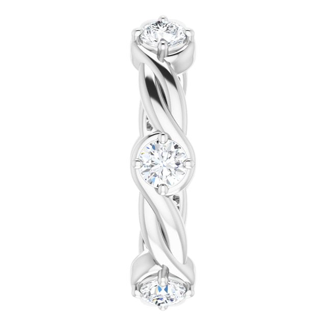 1.02 ct. Round Diamond Eternity Band Rope Design Ring-VIRABYANI